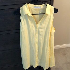 Lush yellow collared button up dress